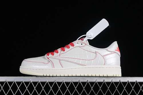 【340】[DM7866-601]-[TRAVIS SCOTT AIR JORDAN 1 LOW OG WHITE/RED]-[WOMAN:36-39]-[MAN:40-47.5]