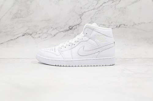 【340】[554724-129]-[AIR JORDAN 1 MID WHITE/WHITE-WHITE]-[WOMAN:36-39]-[MAN:40-46]