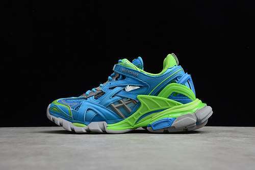 【750】[BA*LEN*CIAGA TRACK 2.0 SHOES BLUE/GREY/GREEN]-[WOMAN:35-39]-[MAN:40-46]
