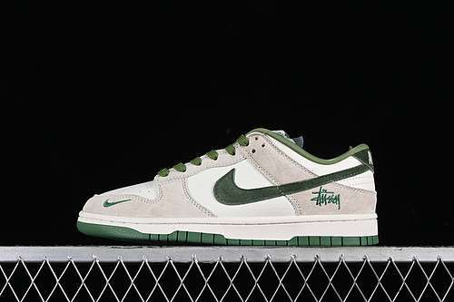 【280】[DQ1098-340]-[STUSSY X SB DUNK LOW GREY/GREEN/OFF WHITE]-[WOMAN:36-39]-[MAN:40-46]