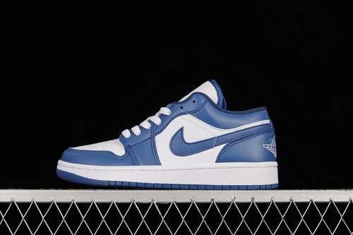 【300】[DC0774-114]-[AIR JORDAN 1 LOW WHITE/WHITE/DARK MARINA BLUE]-[WOMAN:35.5-39]-[MAN:40-47.5]
