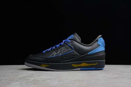 【450】[DJ4375-004]-[OW X AIR JORDAN 2 RETRO LOW SP BLACK/VARSITY ROYAL]-[MAN:40-46]