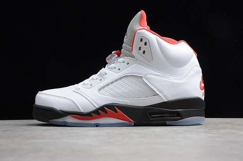 【550】[DA1911-102]-[AIR JORDAN 5 RETRO FIRE RED SILVER TONGUE WHITE/BLACK-METALLIC SILVER]