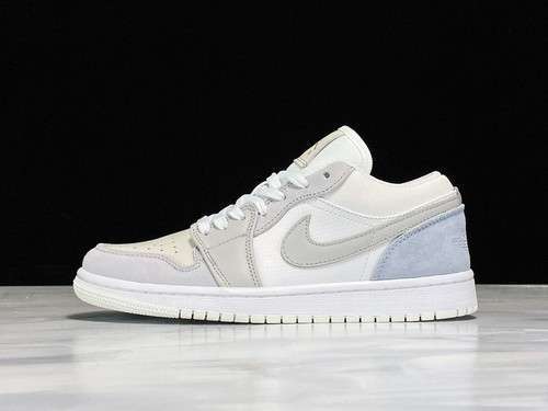【300】[CV3043-100]-[AIR JORDAN 1 LOW PARIS WHITE/SKY GREY-FOOTBALL GREY]-[MAN:40-47.5]
