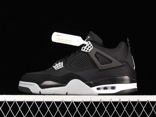 【440】[DH7138-006]-[AIR JORDAN 4 RETRO BLACK CANVAS BLACK/LIGHT STEEL GREY/FIRE RED]-[UNISEX:36-47.5]