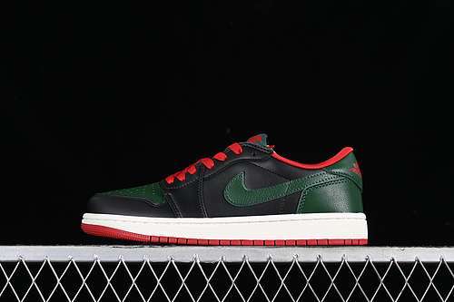 【260】[CZ0775-036]-[AIR JORDAN 1 LOW BLACK/GORGE GREEN/VARSITY RED/SAIL]-[WOMAN:36-39]-[MAN:40-46]