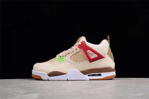 【450】[DH0572-264]-[AIR JORDAN 4 RETRO GS WILD THINGS SAIL/UNIVERSITY RED/HEMP/BARELY VOLT]