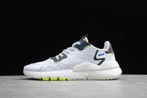 [EF5826]-[NITE JOGGER SHOES LIGHT WHITE/NAVY BLUE/HI-RES YELLOW]-[MAN:40-45]-[1-110]