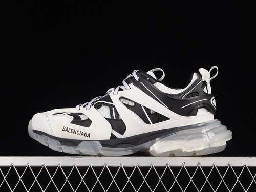 【550】[W5BZ29010]-[BA*LEN*CIAGA TRACK CLEARSOLE SNEAKERS WHITE/BLACK/WHITE]-[WOMAN:35-39]-[MAN:40-46]