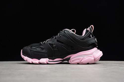 【680】[ECBL000426C]-[BA*LEN*CIAGA TRACK 3.0 SNEAKER BLACK/BLACK/PINK]-[UNISEX:35-46]