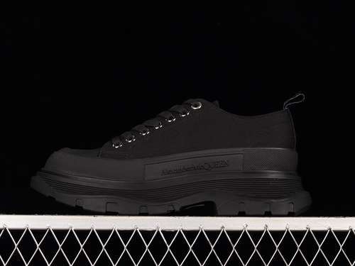 【500】[ALE*XANDER MCQUEEN LOW-TOP CANVAS SHOES BLACK/BLACK/BLACK]-[WOMAN:35-39]-[MAN:40-44]