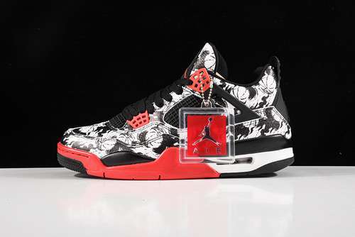 【460】[BQ0897-006]-[AIR JORDAN 4 TATTOO BLACK/FIRE RED/BLACK/WHITE]-[MAN:40-46]