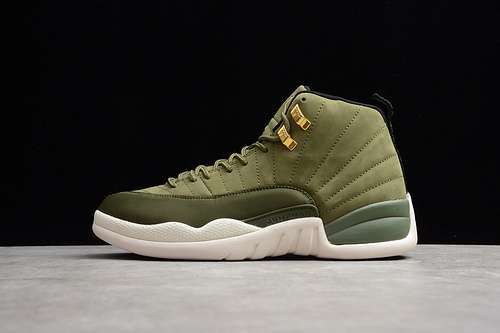 [130690-301]-[AIR JORDAN 12 RETRO CHRIS PAUL CLASS OF 2003 OLIVE CANVAS/BLACK]