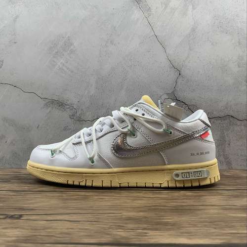 【480】[DM1602-127]-[OW X SB DUNK LOW WHITE/WHITE/SILVER]-[WOMAN:36-39]-[MAN:40-47]