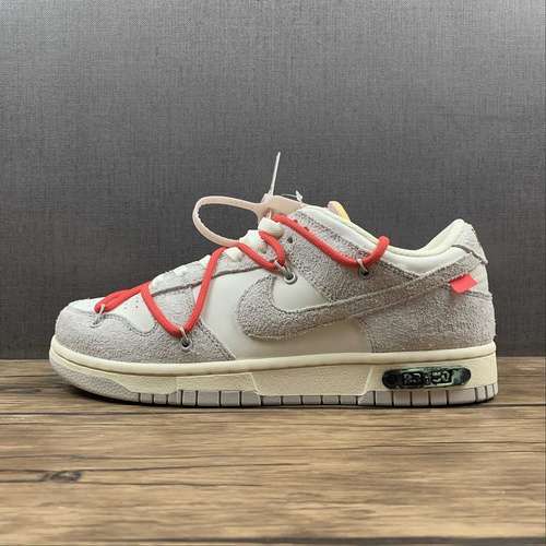【380】[DJ0950-118]-[OW X SB DUNK LOW LOT 33 OF 50 SAIL/NEUTRAL GREY/CHILE RED]-[UNISEX:35.5-47.5]