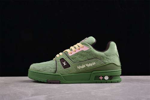 【630】[2024TRAINER L*V LOUIS VUITTON TRAINER YELLOW/GREEN/PINK]-[MAN:38-45]