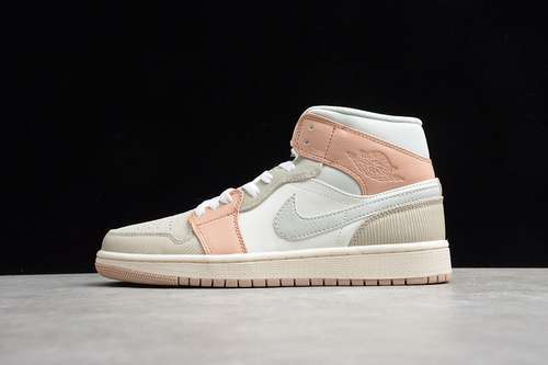 【340】[CV3044-100]-[GZ AIR JORDAN 1 MID MILAN LIGHT BONE/STRING SHIMMER]-[UNISEX:36-47.5]