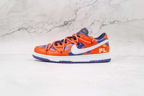 【360】[CT0856-801]-[OW X SB DUNK LOW X FL ORANGE/NAVY BLUE-WHITE]-[WOMAN:36-39]-[MAN:40-45]