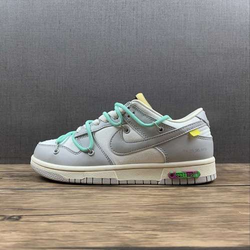 【300】[DM1602-114]-[OW X SB DUNK LOW LOT 04 OF 50 SAIL/NEUTRAL GREY/GREEN GLOW]-[UNSIEX:36-45]