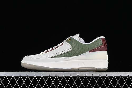 【340】[FJ6871-100]-[AIR JORDAN 2 LOW CHINESE NEW YEAR CEDAR/OIL GREEN/DARK TEAM RED/METALLIC GOLD]