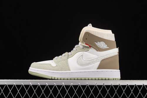 【400】[CT0979-102]-[AIR JORDAN 1 ZOOM CMFT WHITE/GREY HEATHER-OLIVE AURA-KHAKI]-[UNSIEX:36-46]