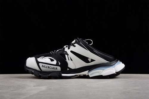 【530】[W3NB10102]-[BA*LEN*CIAGA TRACK MULE SNEAKERS BLACK/BLACK/WHITE]-[WOMAN:35-39]-[MAN:40-46]