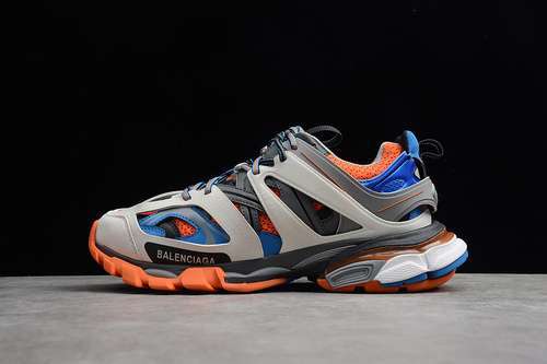 [ECBA800465D]-[3.0 TRIPLE S SNEAKER GOMMA MAILLE GRIS/ORANGE/BLUE]-[UNISEX:36-45]-[2-260]