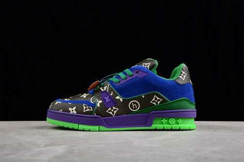 【700】[L*V LOW TRAINER SNEAKER BLACK/DARK BLUE/GREEN]-[MAN:39-45]