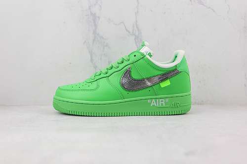 【420】[DX1419-300]-[OFF-WHITE X AIR FORCE 1 LOW LIGHT GREEN SPARK/METALLIC SILVER]-[UNISEX:36-47.5]