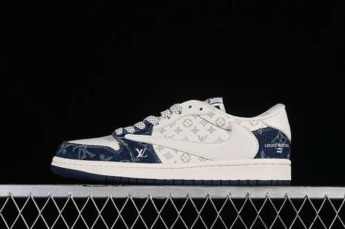 【360】[SJ2068-003]-[TRAVIS SCOTT X FRAGMENT DESIGN AIR JORDAN 1 LOW OG SP WHITE/GREY/BLUE]-[36-45]