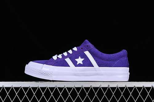 【240】[164391C]-[CONVERSE ONE STAR BARS SUEDE WHITE/PURPLE]-[WOMAN:35-39]-[MAN:40-44]