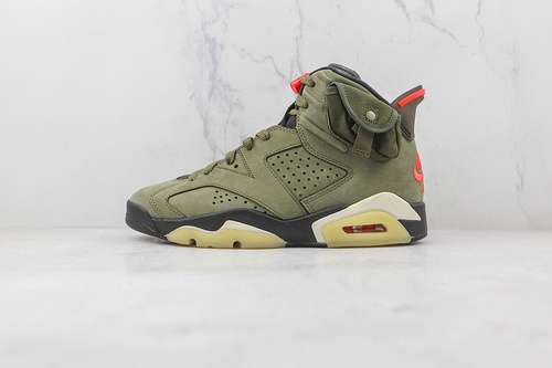 【670】CN1084-200]-[TRAVIS SCOTT X AIR JORDAN 6 RETRO MEDIUM OLIVE/BLACK/UNIVERSITY RED]-[MAN:40-47.5]
