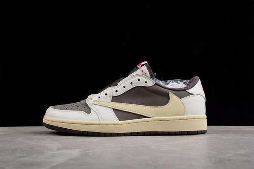 【600】[DM7866-162]-[TRAVIS SCOTT X AIR JORDAN 1 LOW OG REVERSE MOCHA SAIL/UNIVERSITY RED/RIDGEROCK]