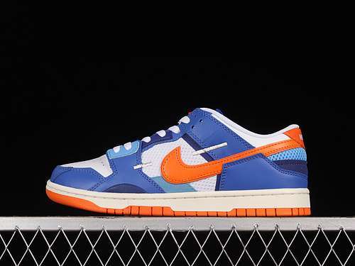 【380】[DM0128-100]-[SB DUNK LOW SCRAP WHITE/SAFETY ORANGE/MEDIUM BLUE/DEEP ROYAL BLUE/UNIVERSITY]