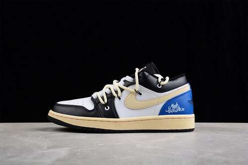 【300】[553558-062]-[AIR JORDAN 1 LOW BLACK/WHITE/BLUE]-[WOMAN:36-39]-[MAN:40-47.5]