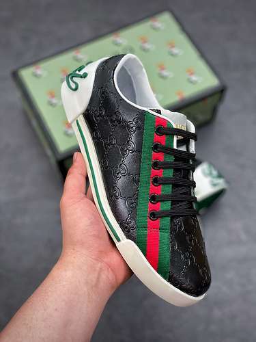 【420】[GU*CCI SHOES BLACK/GREEN/RED]-[MAN:38-45]