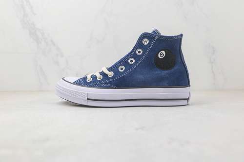 【270】[A03711C]-[STUSSY X CHUCK TAYLOR 70S HIGH 8 BALL SARGASSO SEA/WHITE-BLACK]-[UNISEX:35-44]