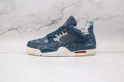 【440】[CW0898-400]-[AIR JORDAN 4 RETRO SASHIKO DEEP OCEAN/SAIL/CEMENT GREY/FIRE RED]-[UNISEX:36-46]