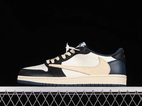 【360】[DM7866-400]-[TRAVIS SCOTT X AIR JORDAN 1 LOW OG BEIGE/NAVY BLUE/BLACK]-[WOMAN:36-39]