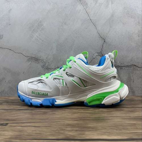 【580】[542023-W2BC3-0285]-[BA*LEN*CIAGA TRACK 3.0 SNEAKER WHITE/BLUE/GREEN]-[WOMAN:35-39]-[MAN:40-46]
