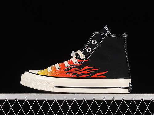 【240】[165024C]-[CHUCK 70 HI FLAMES BLACK/ENAMEL RED/BOLD MANDARIN]-[WOMAN:35-39]-[MAN:40-44]