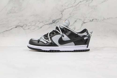 【360】[BQ6817-188]-[OW X FUTURA X SB DUNK LOW PRO BLACK/GREY/WHITE]-[WOMAN:36-39]-[MAN:40-46]