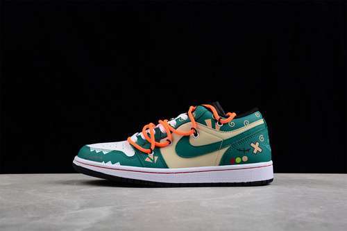 【320】[553558-062]-[AIR JORDAN 1 LOW GREEN/WHITE/ORANGE]-[WOMAN:36-39]-[MAN:40-46]