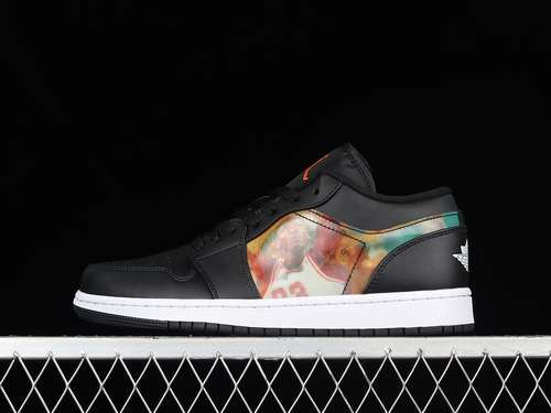 【300】[DR9497-001]-[AIR JORDAN 1 LOW GS HOLOGRAM BLACK/NEW EMERALD-TAXI-DARK CONCORD-UNIVERSITY RED]