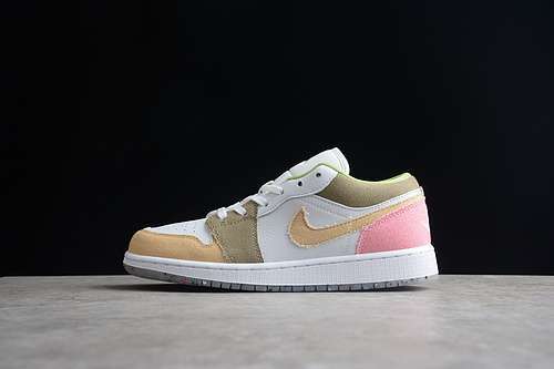 【280】[DJ0341-100]-[AIR JORDAN 1 LOW SE GS WHITE/WHITE/VIVID GREEN]-[WOMAN:35.5-40]