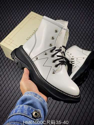 【400】[ALE*XANDER MCQUEEN HIGH WHITE/WHITE/BLACK]-[WOMAN:35-40]