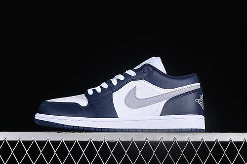 【260】[553558-141]-[AIR JORDAN 1 LOW WHITE/GREY/BLUE]-[WOMAN:35.5-39]-[MAN:40-47.5]