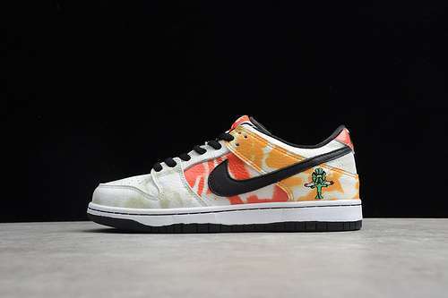 【420】[BQ6832-101]-[SB DUNK LOW RAYGUN TIE-DYE WHITE/ORANGE FLASH]-[WOMAN:36-39]-[MAN:40-45]