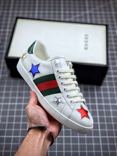 【520】[GU*CCI ACE EMBROIDERED LOW-TOP SNEAKER WHITE/MULTI-COLOR]-[WOMAN:35-39]-[MAN:40-44]