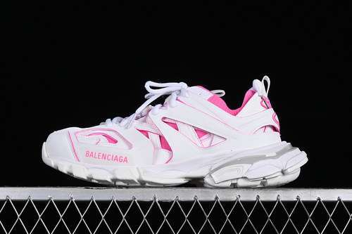 【540】[W3SKC9055]-[BA*LEN*CIAGA TRACK SNEAKER TESS S.GOMMA RES BI ALV/TIS EFF NUBUK/TIS E WHITE/PINK]